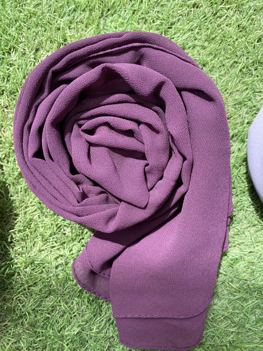 Georgette Hijab - Dark Purple