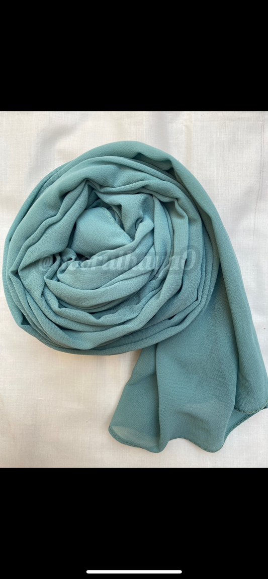 Georgette Hijab - Aqua Green