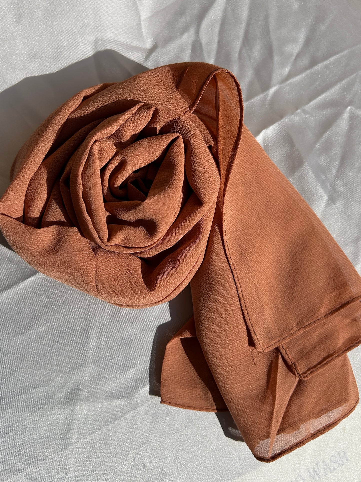 Georgette Hijab - Peachish Brown