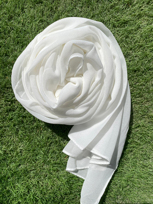 Georgette Hijab - Milky White