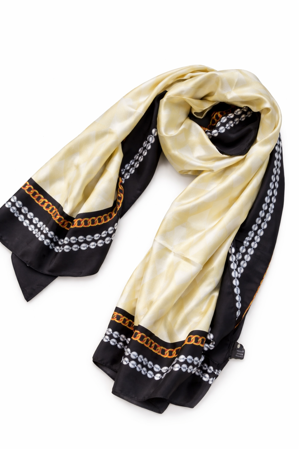 Printed Silk Hijab - Cream