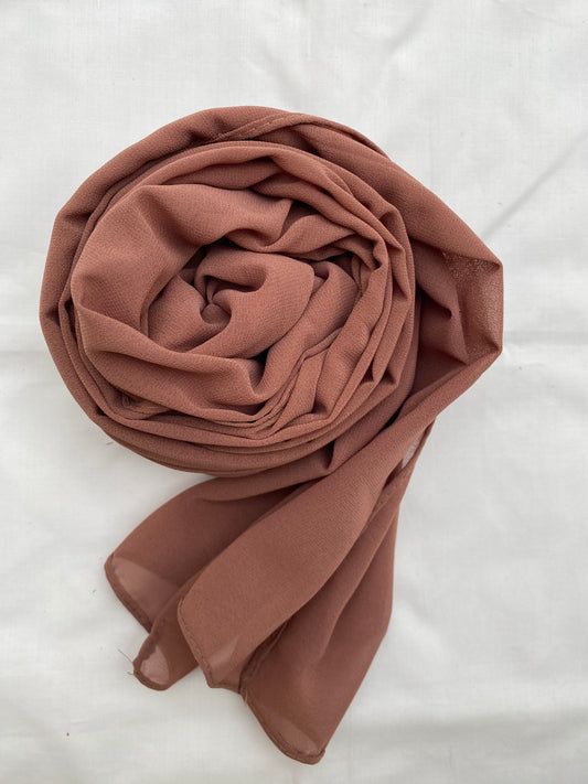 Georgette Hijab - Powder Brown
