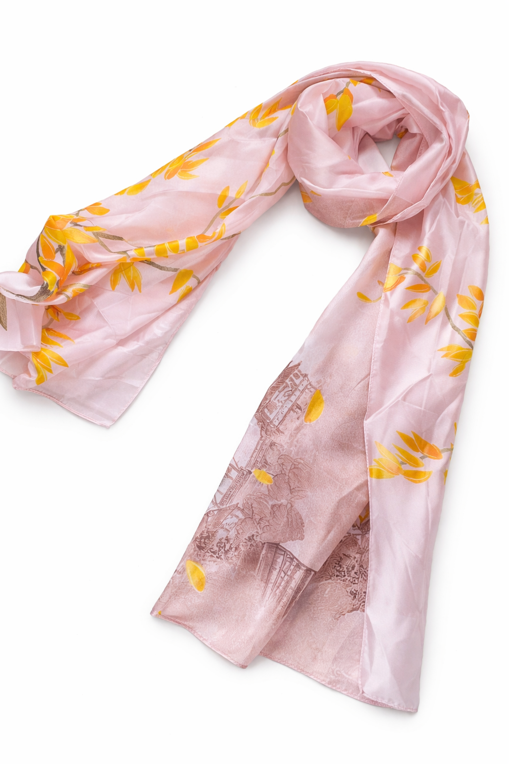 Printed Silk Hijab - Pink