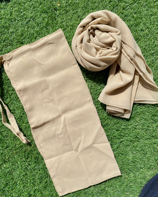 Hijab Naqab Set - Warm Beige