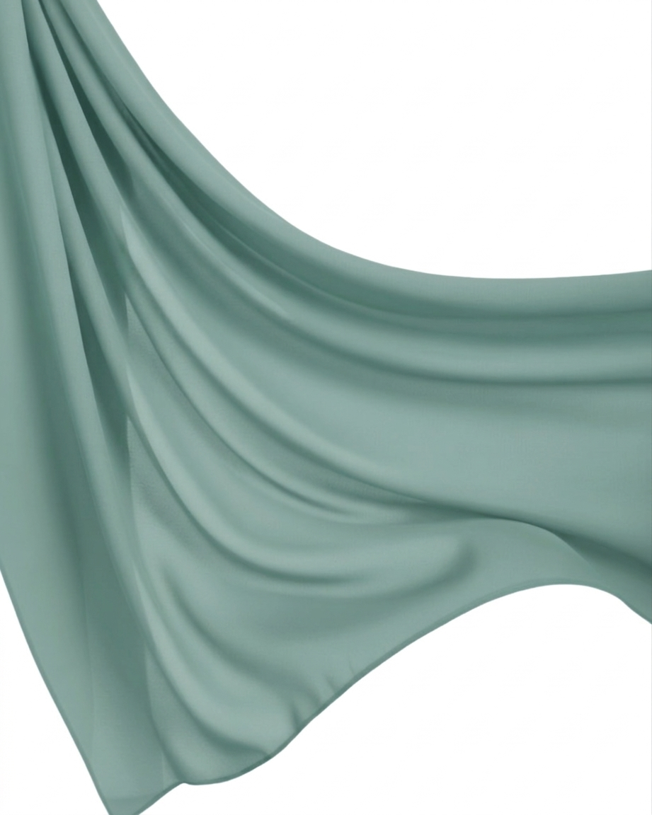 Georgette Hijab - Light Seafoam Green
