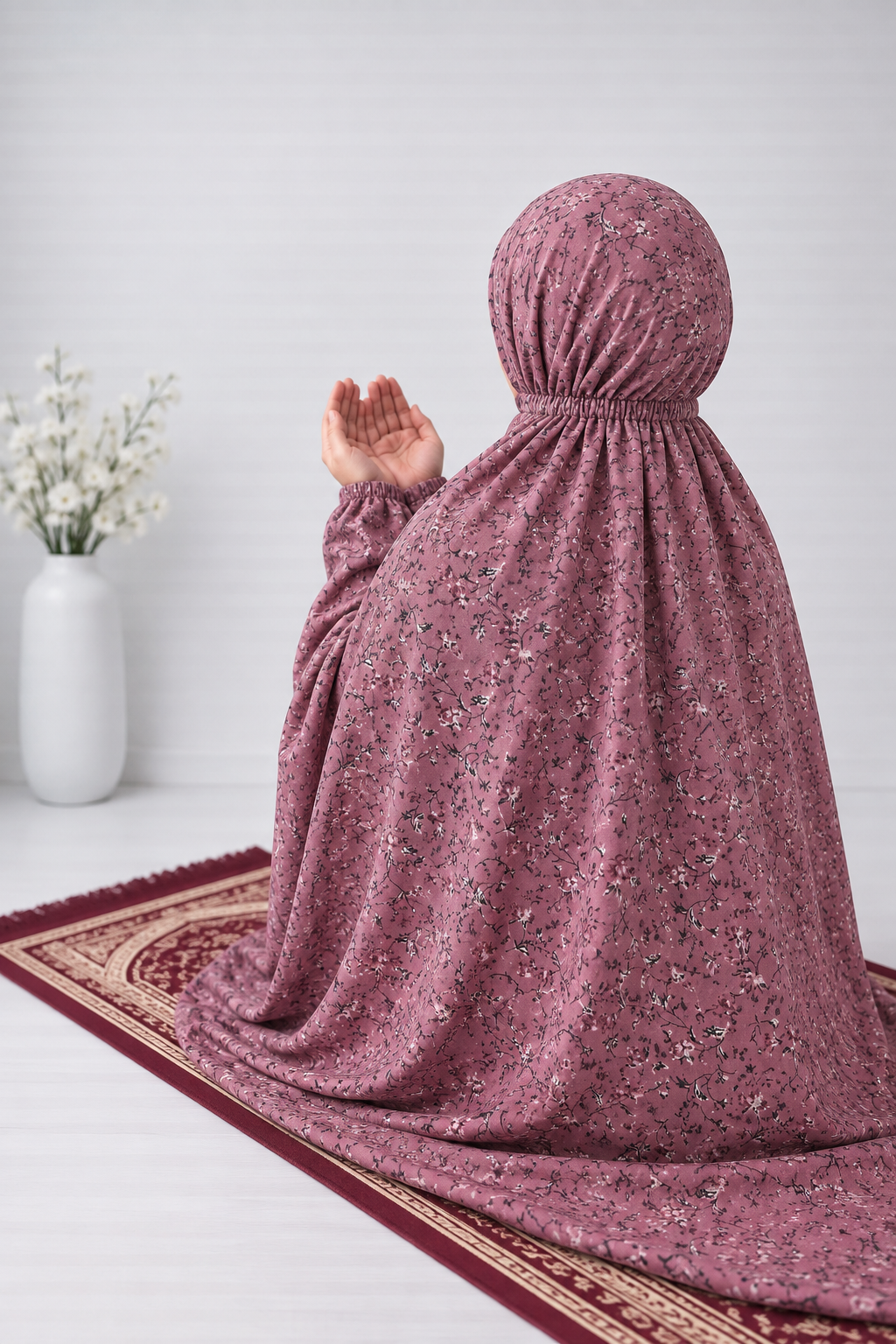 Printed Namaz Chaddar - Pink