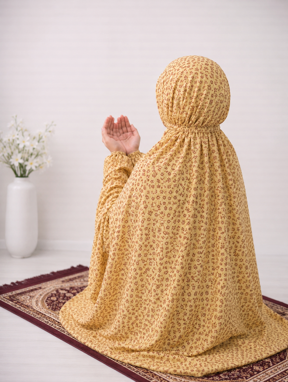 Printed Namaz Chaddar - Yellow