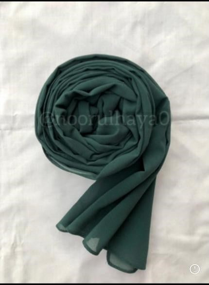 Georgette Hijab - Bottle Green