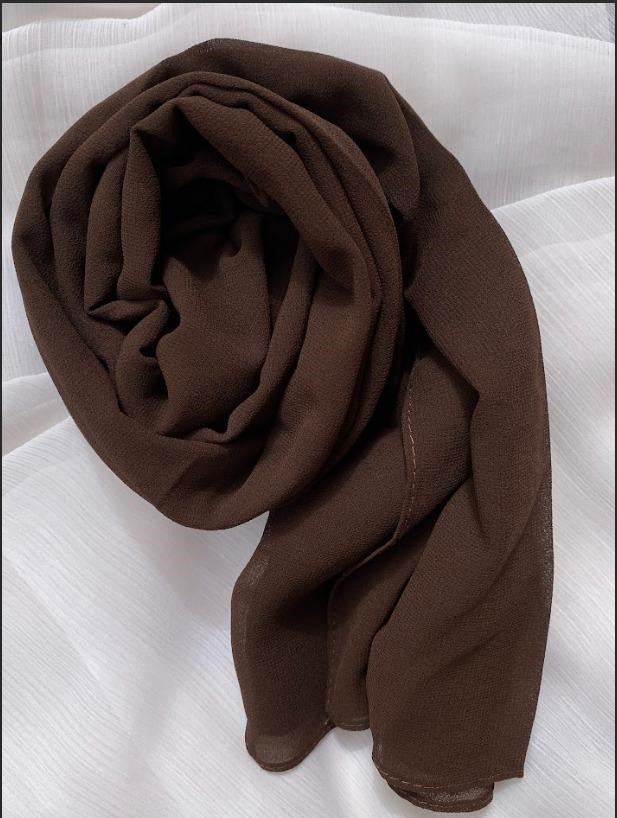 Georgette Hijab - Chocolate Brown