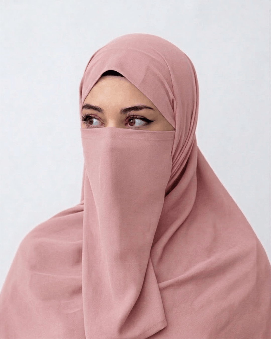 Hijab Naqab Set - Powder Pink