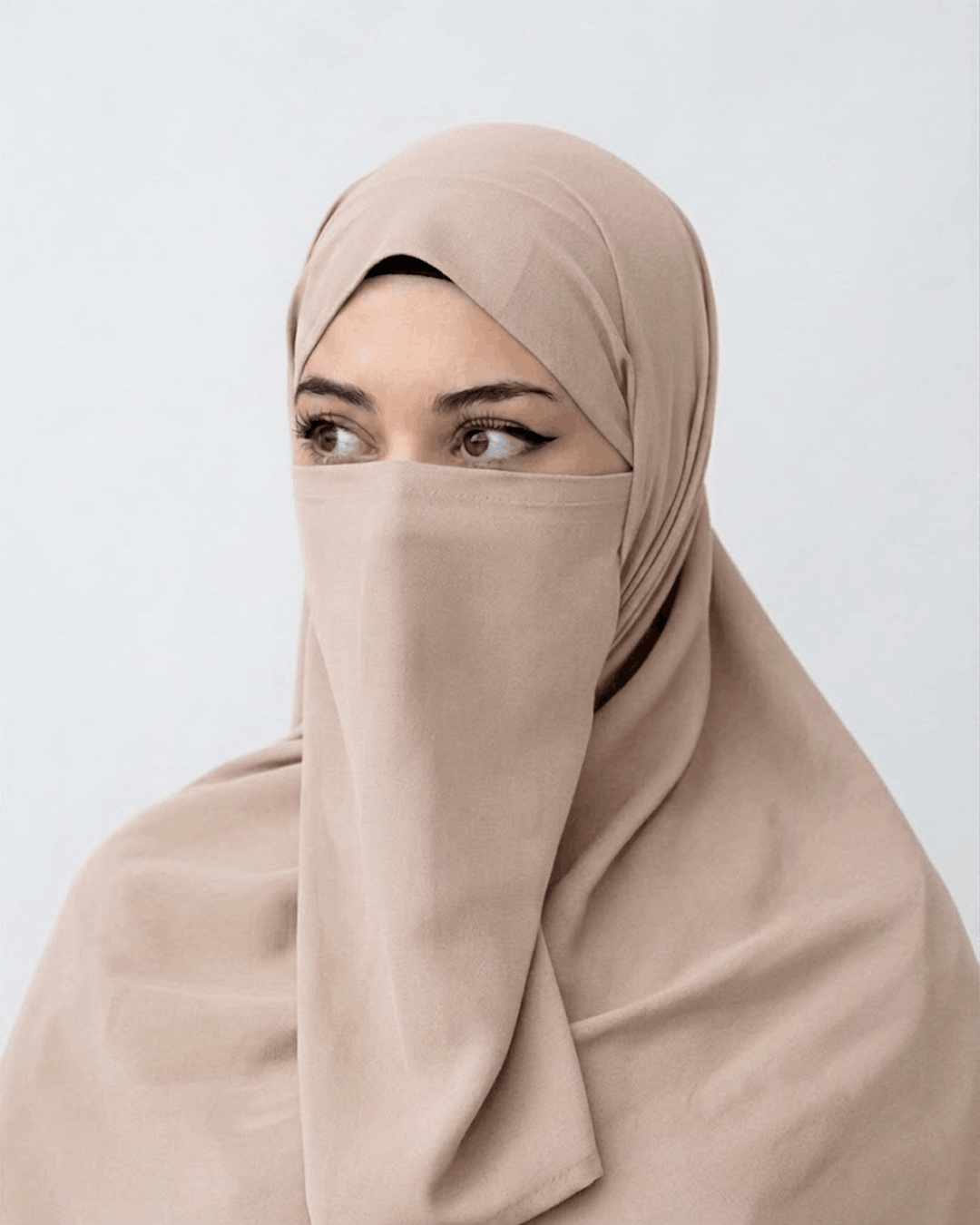 Hijab Naqab Set - Warm Beige