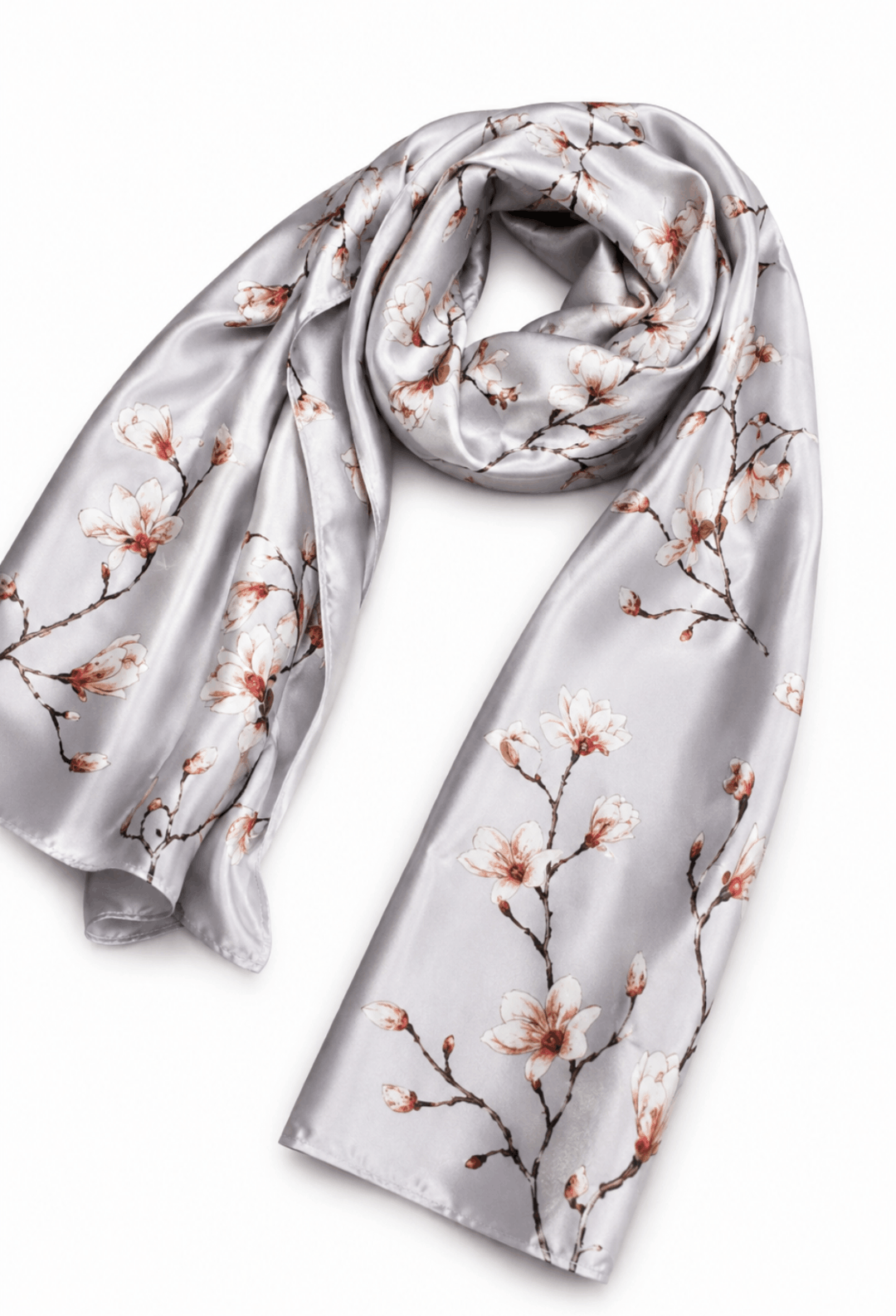 Printed Silk Hijab - Light Lavender