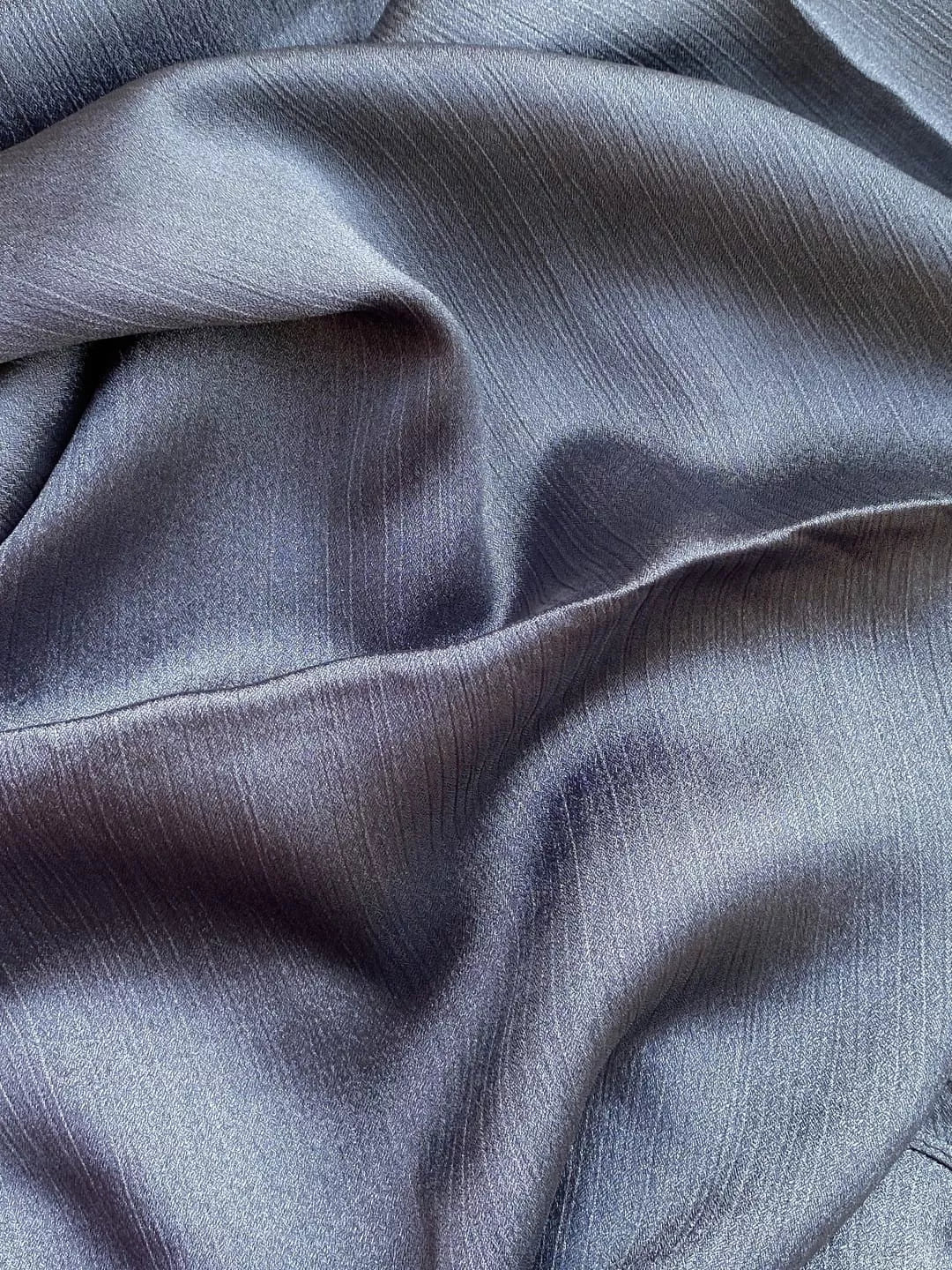Crinkle Silk Hijab - Steel Blue