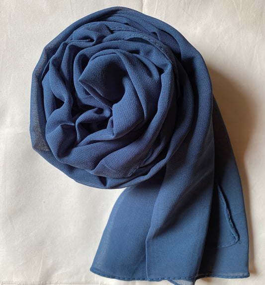 Georgette Hijab - Teal Blue