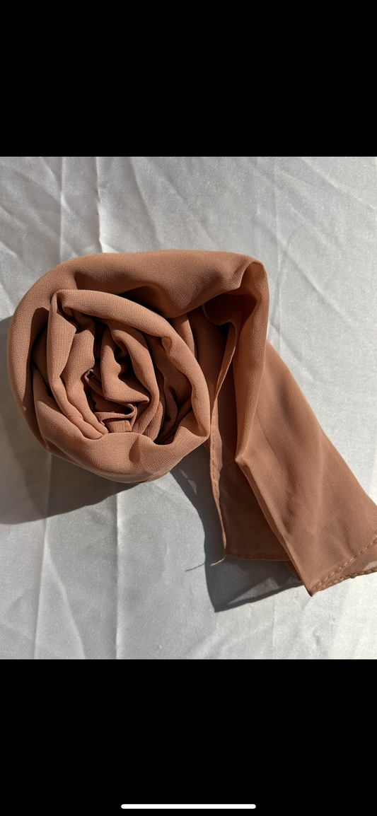 Georgette Hijab - Peach Beige