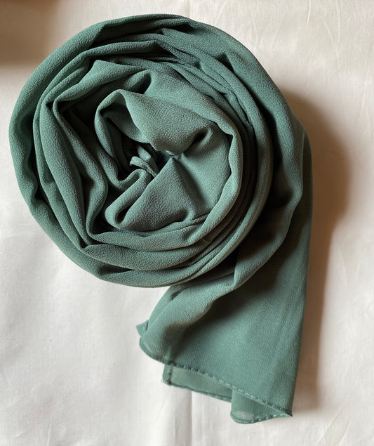 Georgette Hijab - Deep Sea Green