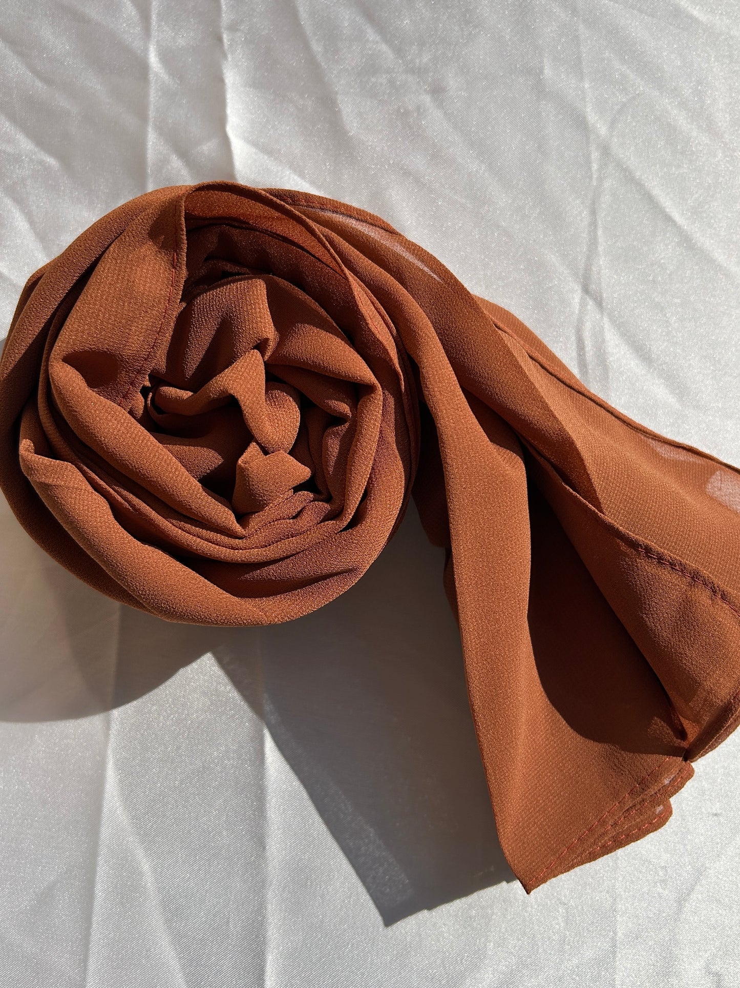Georgette Hijab - Pecan Brown