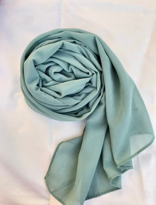 Georgette Hijab - Light Seafoam Green