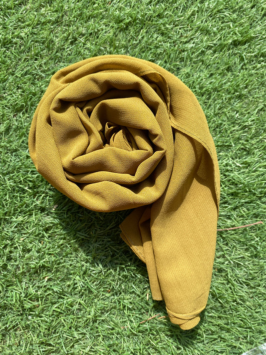 Georgette Hijab - Olive Yellow