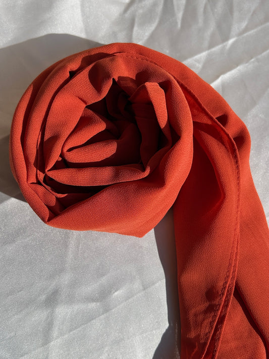 Georgette Hijab - Deep Orange