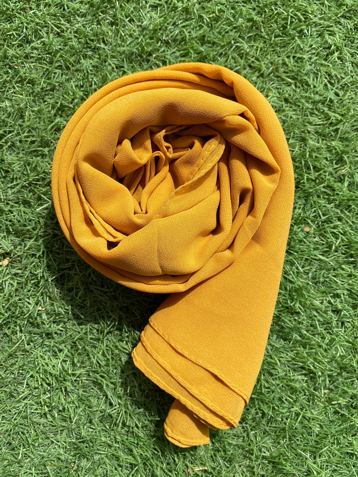 Georgette Hijab - Mustard Yellow