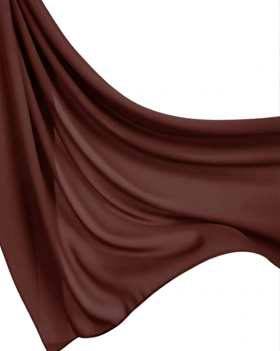 Georgette Hijab - Maroonish Brown