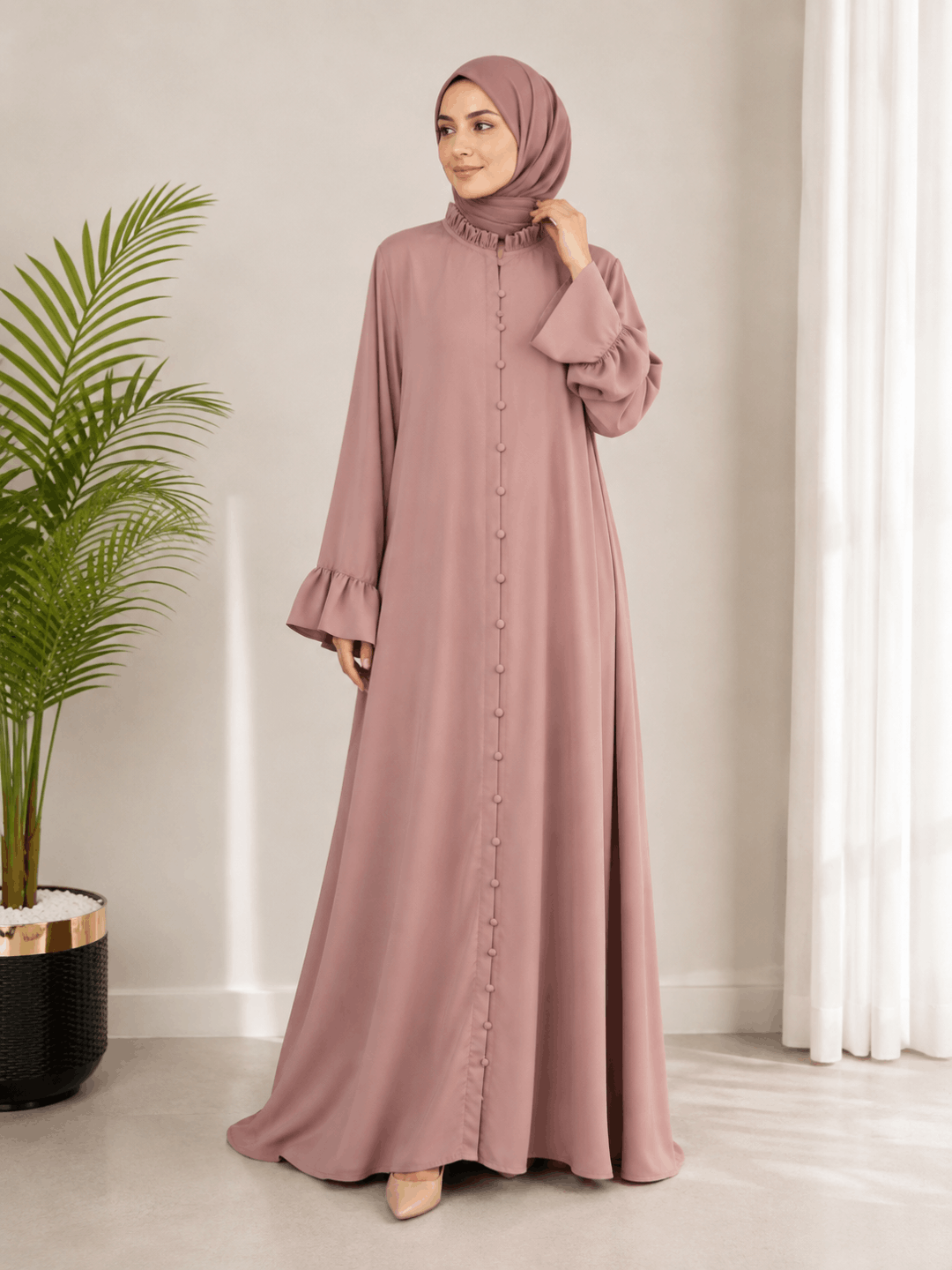 Rose Veil Laser Nida Abaya