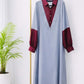 Mist & Maroon Romper Style Abaya
