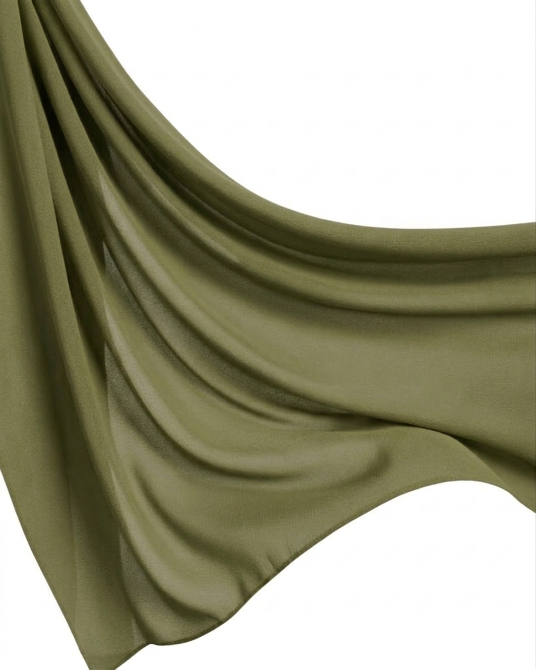 Georgette Hijab - Army Green