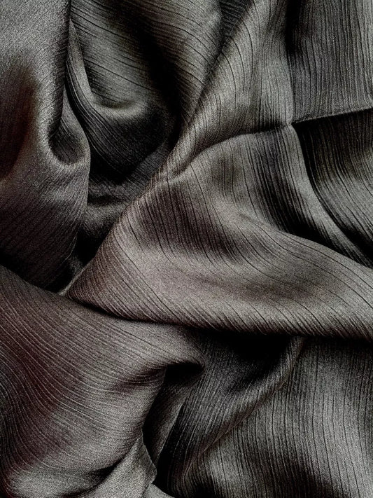 Crinkle Silk Hijab - Black
