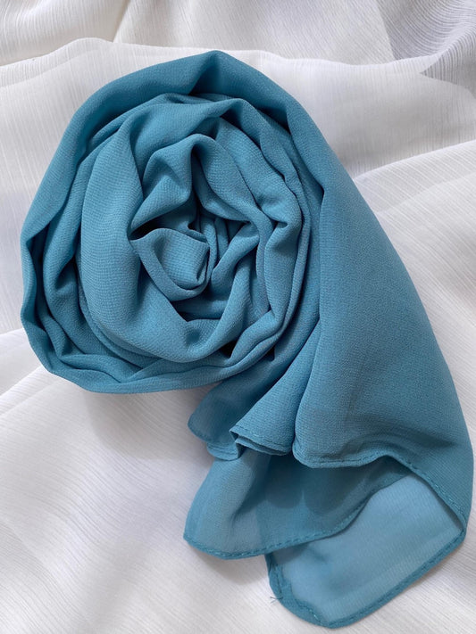Georgette Hijab - Aqua Blue