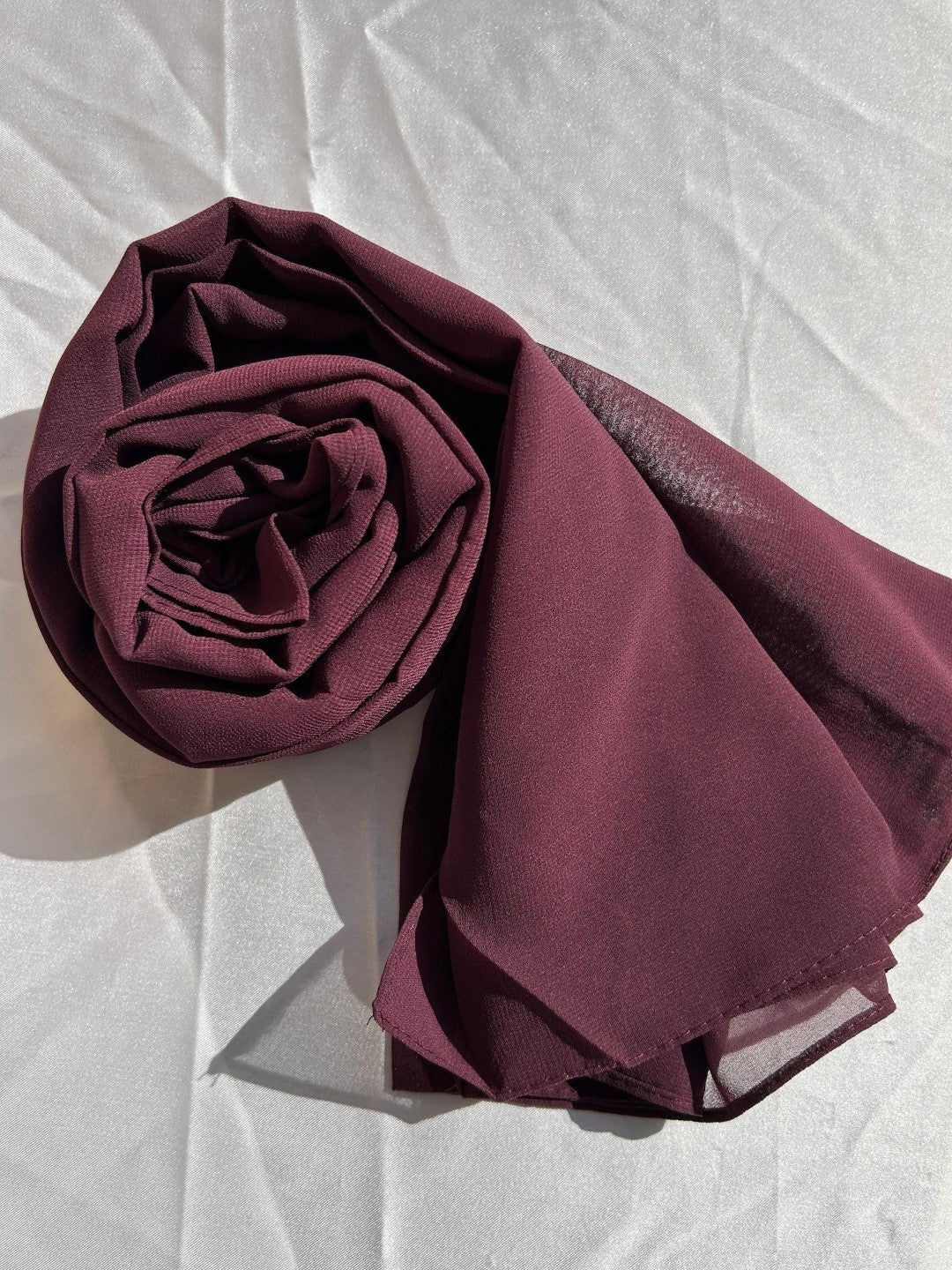Georgette Hijab - Dark Burgundy