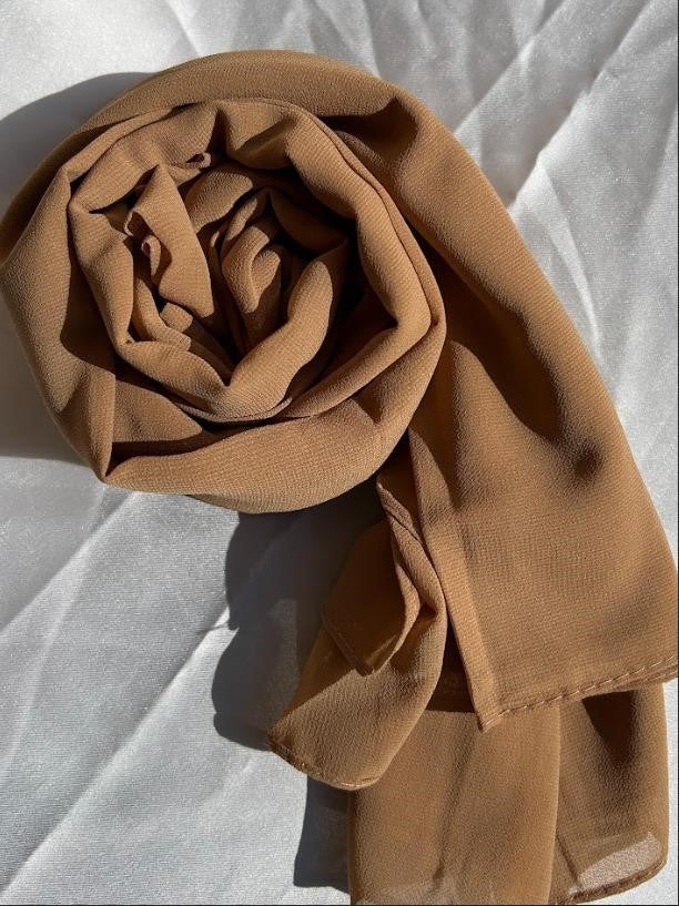 Georgette Hijab - Dark Caramel