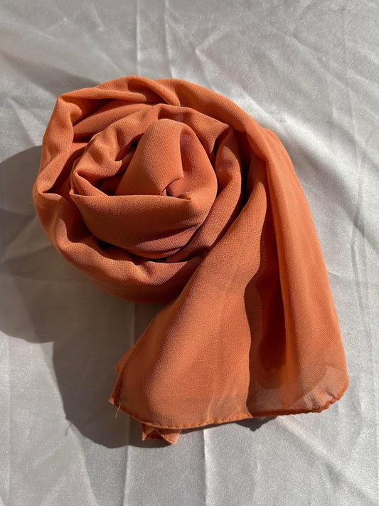 Georgette Hijab - Dusty Orange
