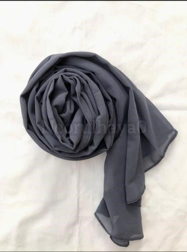 Georgette Hijab - Iron Grey