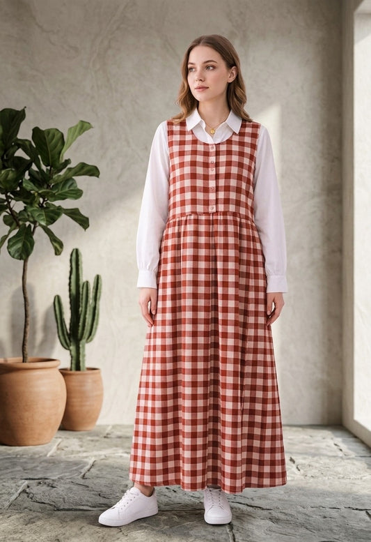 Vintage Check Frock Set