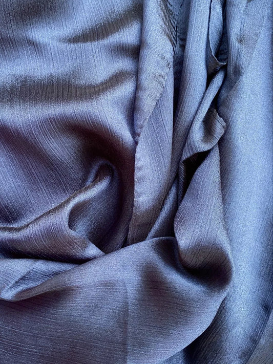 Crinkle Silk Hijab - Navy Blue
