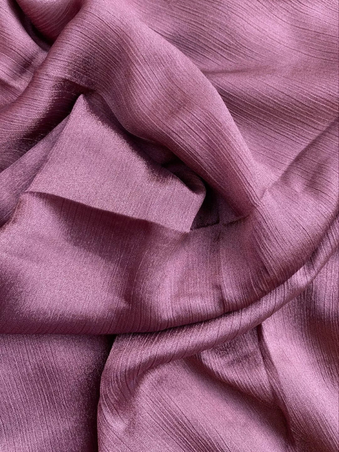 Crinkle Silk Hijab - Plum