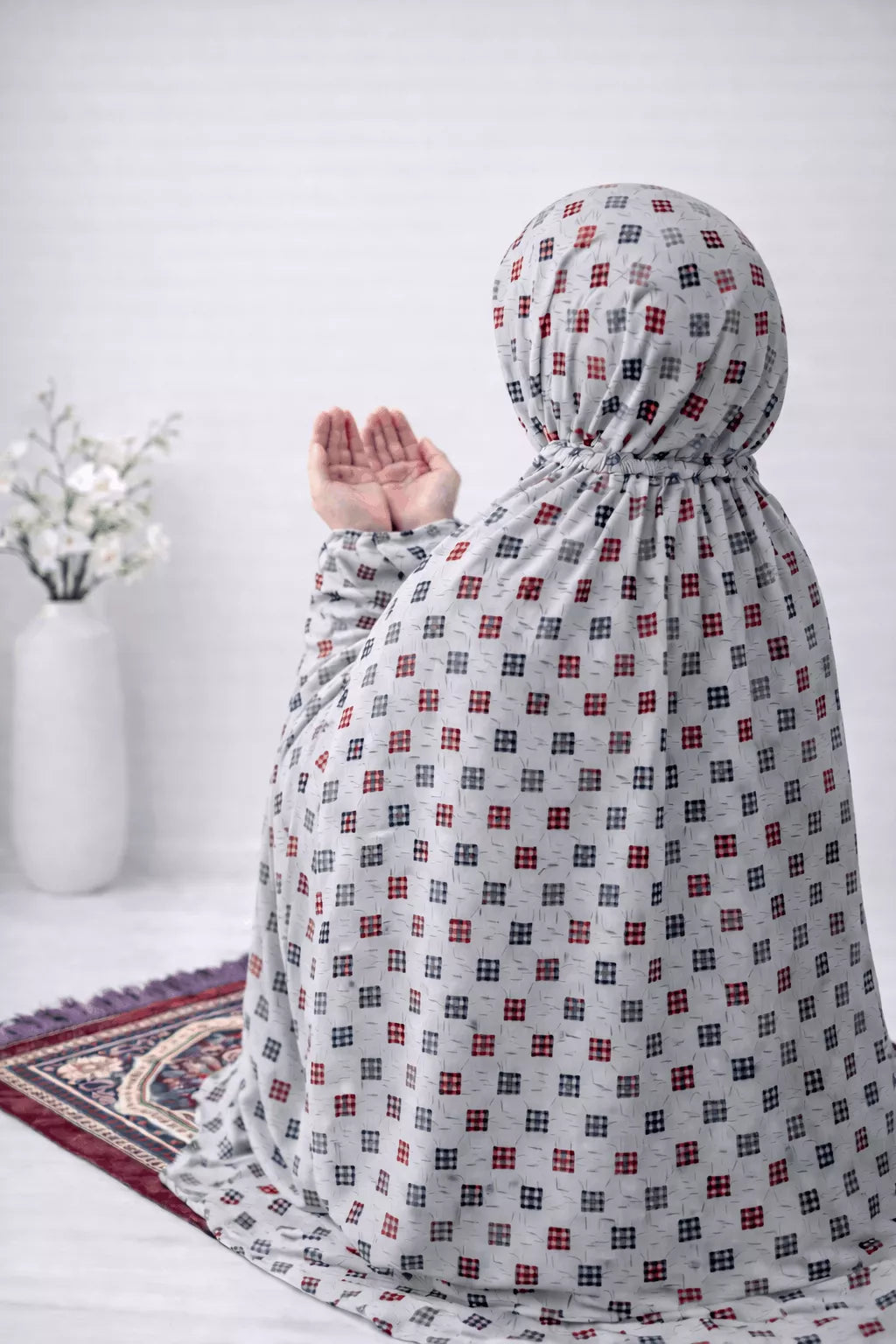 Printed Namaz Chaddar - Gray