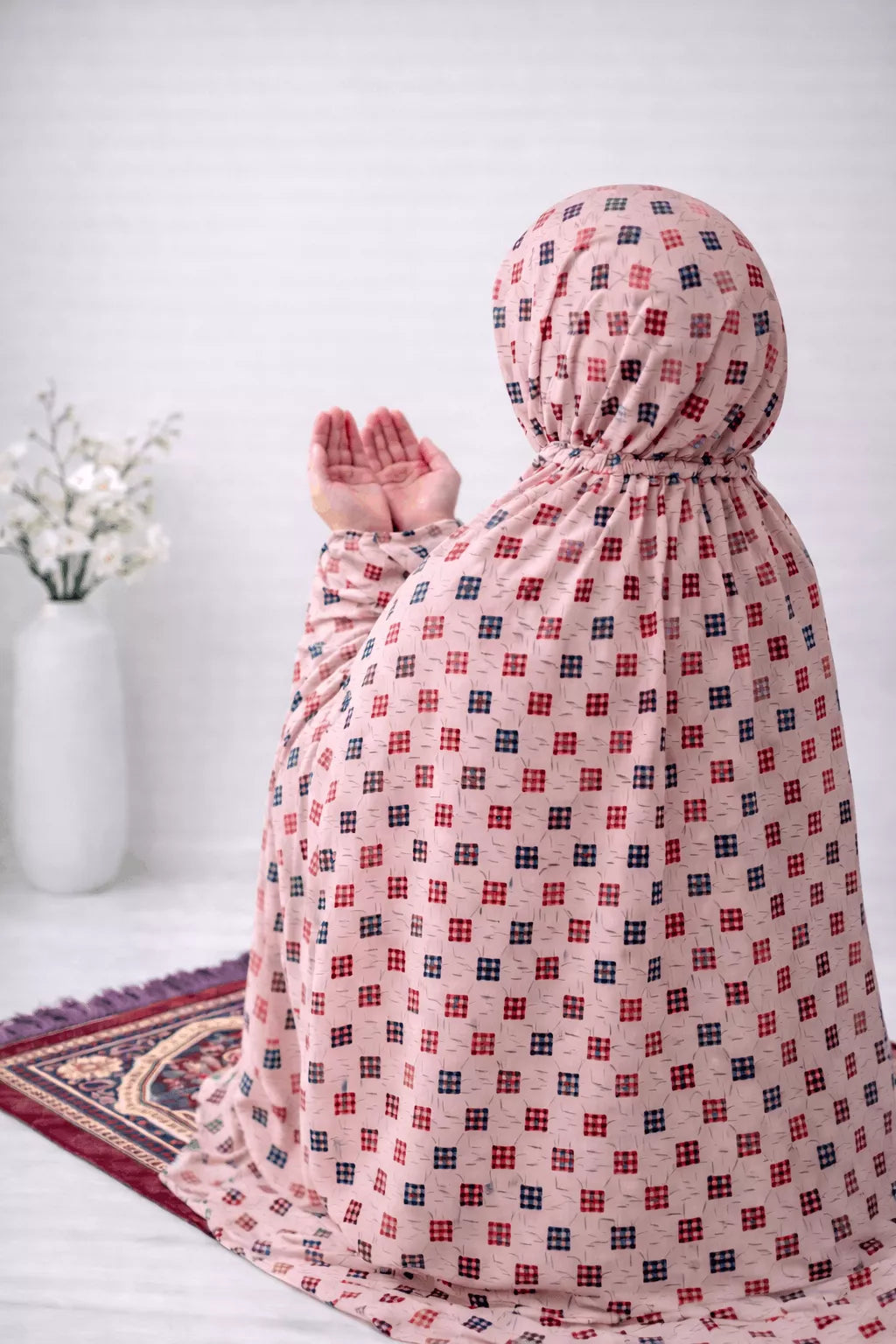 Printed Namaz Chaddar - Pink
