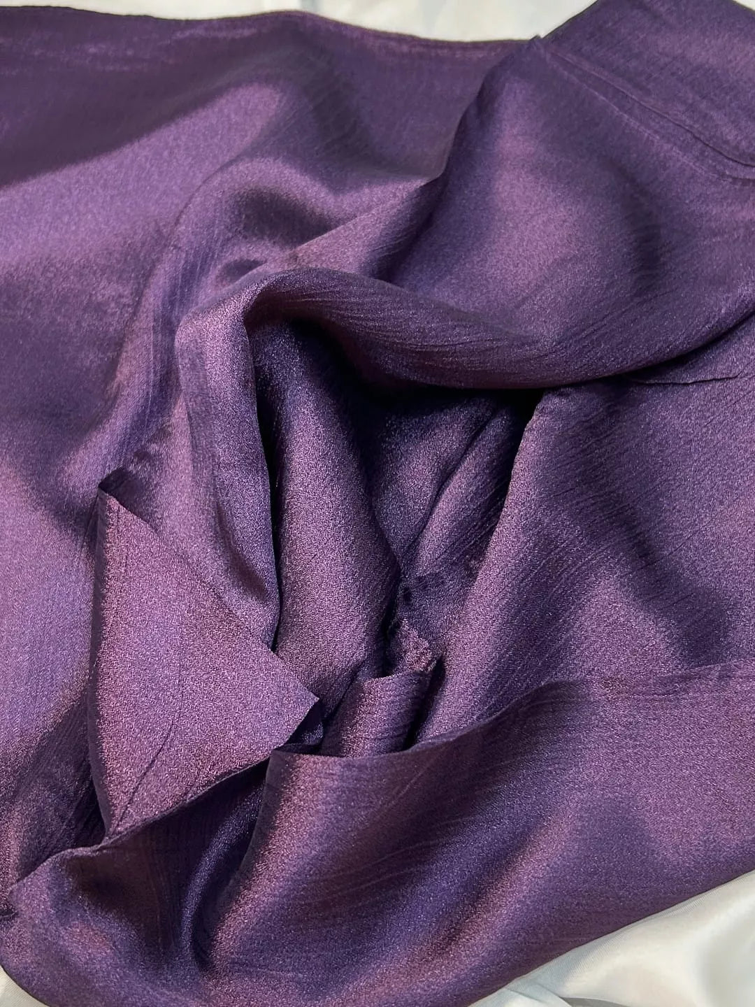 Crinkle Silk Hijab - Purple