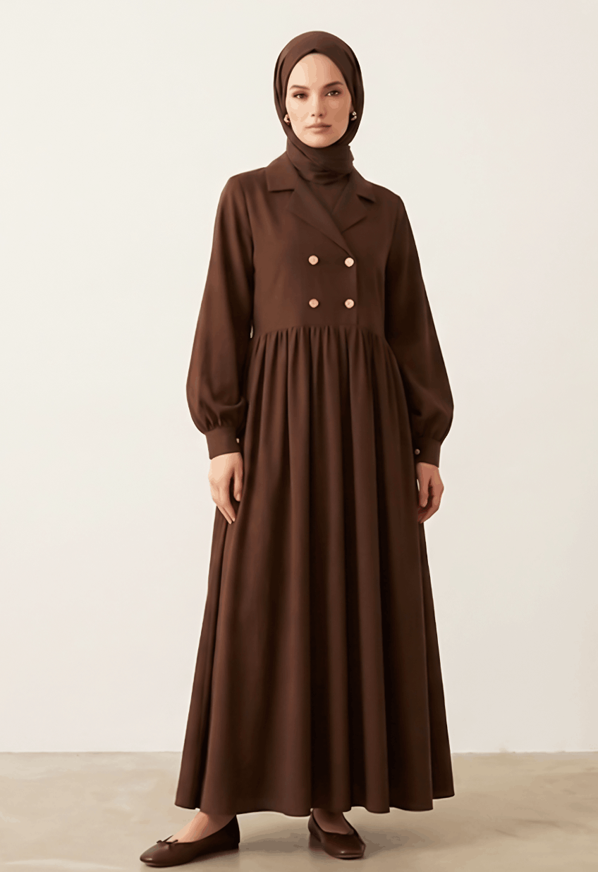 Cocoa Coat Style Frock Abaya