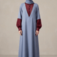 Mist & Maroon Romper Style Abaya