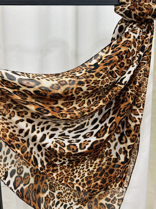 Premium Georgette Hijab – Caramel Leopard