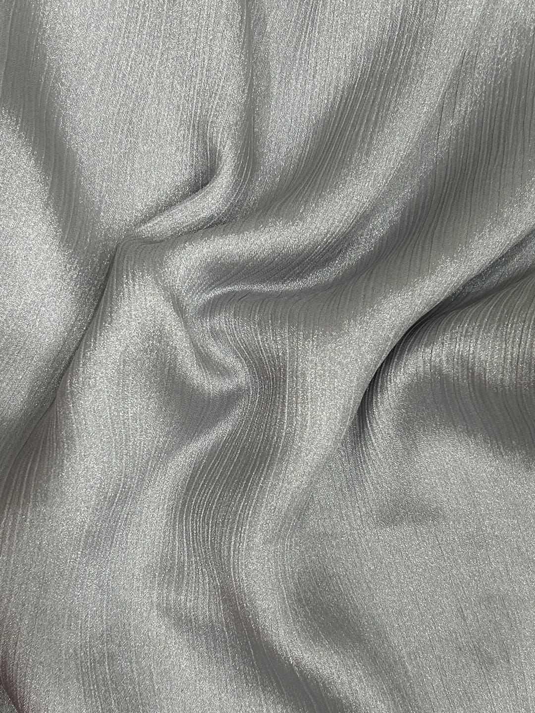 Crinkle Silk Hijab - Silver