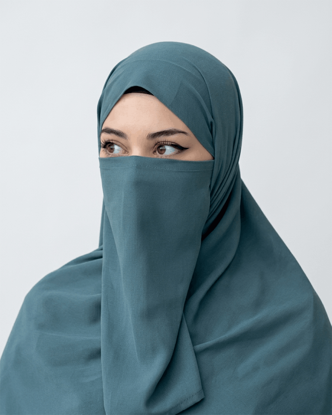 Hijab Naqab Set - Aqua Blue