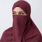Hijab Naqab Set - Dark Rose