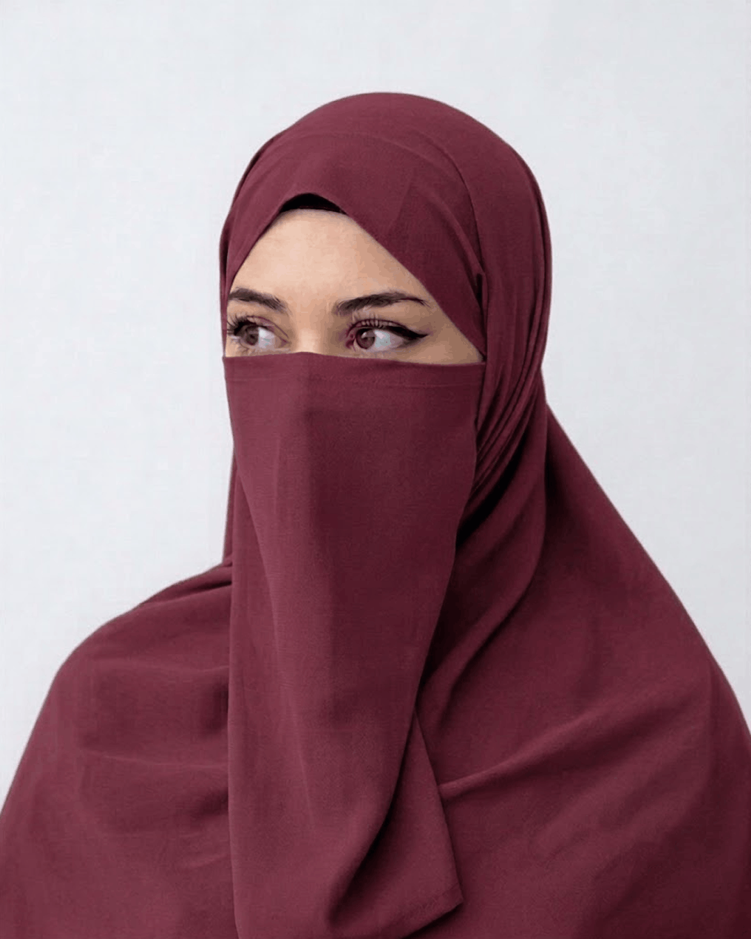 Hijab Naqab Set - Dark Rose