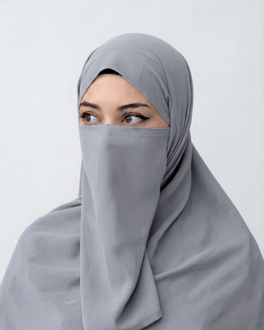 Hijab Naqab Set - Grey