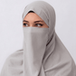 Hijab Naqab Set - Light Grey